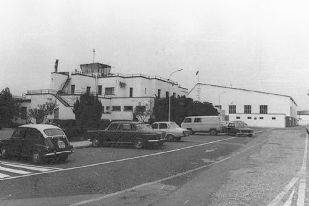 Instalaciones del Aeropuerto, popularmente llamado Campo de Aviación, en una fotografía del año 1950.