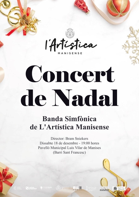 Concert de Nadal de la Banda Simfònica L´Artística Manisense este dissabte